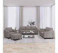 IBUQDDV Set di 4 divani con cuscino in tessuto tortora - durevole paesaggio residenziale con rivestimento traspirante, struttura resistente e comoda imbottitura per il relax