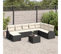 IBUQDDV Set di 8 divani da giardino con cuscino, marrone, in polyrattan, angolo per terrazza e balcone, resistente alle intemperie e modulare. Questo set di 8 divani ad angolo per esterni in elegante