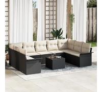 IBUQDDV Set di 9 divani angolari per esterni con cuscini resistenti alle intemperie in marrone, polyrattan e telaio in metallo, design modulare per la progettazione flessibile del giardino, spazioso