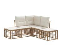 IBUQDDV Set di divani modulari per esterni in polyrattan con cuscino resistente alle intemperie, versatile per terrazza e giardino, facile da pulire grazie al panno umido, montaggio in coppia