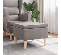 IBUQDDV Sgabello con gambe in legno, tessuto tortora, imbottitura morbida per un comfort ottimale e un'elevata stabilità come poggiapiedi o seduta aggiuntiva, design moderno, dimensioni compatte