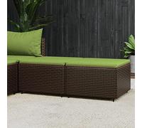 IBUQDDV Sgabello da giardino con cuscino, 2 pezzi, marrone, in polyrattan, resistente alle intemperie, in polietilene, struttura in acciaio, design modulare, imbottitura per esterni