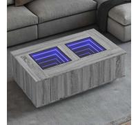 IBUQDDV Sonoma - Tavolino da caffè con LED Infinity, 116 x 69 x 40 cm, per soggiorno, ufficio, studio