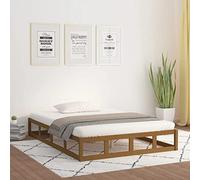 IBUQDDV Struttura letto Bed Letto a Piattaforma Telai per letti Giroletto senza Materasso Ambra 200x200 Legno Massello