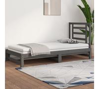 IBUQDDV Struttura letto Bed Telai per letti Letto a Piattaforma Dormeuse Estraibile Grigia 2x(90x200) cm Legno Massello di Pino