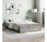 IBUQDDV Struttura letto Bed Telai per letti Letto a Piattaforma Giroletto con Testiera e Pediera Grigio Cemento 120x200 cm per Camera da Letto