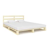 IBUQDDV Struttura letto Letto a Piattaforma Bed Telai per letti Giroletto in Pallet di Legno Massello di Pino 200x200 cm
