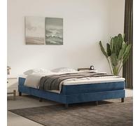 IBUQDDV Struttura letto Letto a Piattaforma Telai per letti Bed Giroletto a Molle con Materasso Blu Scuro 140x190 cm in Velluto per camere da letto e hotel