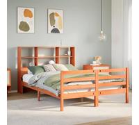 IBUQDDV Struttura letto Letto a Piattaforma Telai per letti Bed Letto Libreria senza Materasso Marrone Cera 120x190 cm Legno