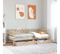IBUQDDV Struttura letto Letto a Piattaforma Telai per letti Dormeuse con Cassetti 90x190 cm in Legno Massello Pino per Camera da Letto