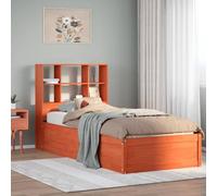 IBUQDDV Struttura letto Letto a Piattaforma Telai per letti Giroletto senza Materasso Marrone Cera 90x200 cm Massello Pino per camere da letto e hotel