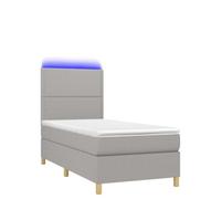 IBUQDDV Struttura letto per camera da letto, letto senza tempo con materasso e LED, grigio chiaro, 100 x 200 cm, tessuto per una lunga durata e una facile pulizia