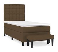 IBUQDDV Struttura letto per camera da letto, senza tempo, letto boxspring con materasso, marrone scuro, 100 x 200 cm, tessuto per camera da letto