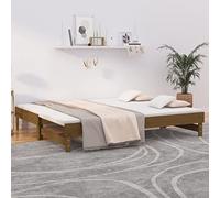 IBUQDDV Struttura letto Telai per letti Letto a Piattaforma Bed Dormeuse Estraibile Ambra 2x(80x200) cm Legno Massello di Pino per Camera da Letto