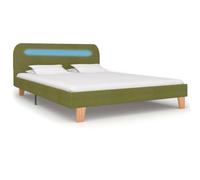 IBUQDDV Struttura letto Telai per letti Letto a Piattaforma Bed Giroletto con Luci LED Verde in Tessuto 140x200 cm