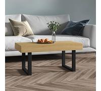 IBUQDDV Tavolino da salotto, in MDF e ferro, 90 x 45 x 40 cm, colore: marrone chiaro e nero, tavolino da caffè per soggiorno