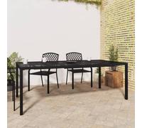 IBUQDDV Tavolo da giardino antracite, 200 x 100 x 72 cm, in acciaio con design a rete, per terrazza e giardino, robusto tavolo verniciato a polvere, con struttura stabile e pratico tavolo,
