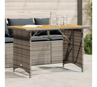 IBUQDDV Tavolo da Giardino con Piano in Legno di Acacia e Struttura in Rattan PE, Mobile da Esterno Resistente per Giardino e Patio, Arredo da Esterno Durevole e Stabile.