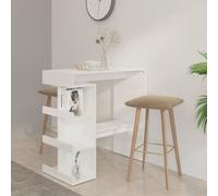 IBUQDDV Tavolo da giardino Kitchen Table da bar con ripiano, bianco lucido, 100 x 50 x 101,5 cm, per sala da pranzo, cucina, soggiorno