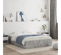 IBUQDDV Telai per letti Bed Letto a Piattaforma Struttura letto Giroletto Cassetti Grigio Cemento 120x190 cm Legno Multistrato per Camera da Letto