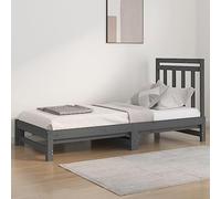 IBUQDDV Telai per letti Letto a Piattaforma Bed Struttura letto Dormeuse Estraibile Grigia 2x(90x200) cm Legno Massello di Pino