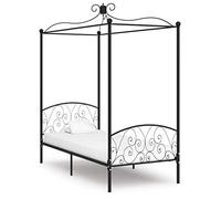 IBUQDDV Telai per letti Letto a Piattaforma Bed Struttura letto Letto a Baldacchino Nero in Metallo 100x200 cm
