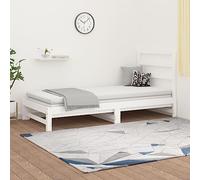 IBUQDDV Telai per letti Struttura letto Bed Letto a Piattaforma Dormeuse Estraibile Bianca 2x(90x200) cm Legno Massello di Pino