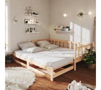 IBUQDDV Telai per letti Struttura letto Letto a Piattaforma Bed Dormeuse Estraibile 2x(90x200) cm Legno Massello di Pino
