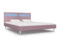 IBUQDDV Telai per letti Struttura letto Letto a Piattaforma Bed Giroletto con Luci LED Rosa in Tessuto 180x200 cm