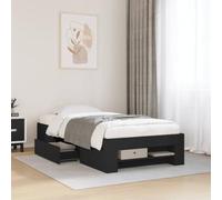 IBUQDDV Telai per letti Struttura letto Letto a Piattaforma Giroletto Nero 90x190 cm in Legno Multistrato per Camera da Letto