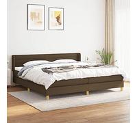 IBUQDDV Telaio per letto senza tempo, mobile per camera da letto, letto a molle, con materasso, marrone scuro, 200 x 200 cm, tessuto per un comfort e una durata ottimali, design senza tempo, facile da