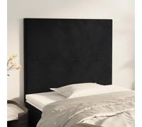 IBUQDDV Testate classiche, 2 pezzi, nero, 90 x 5 x 78/88 cm, struttura in velluto, design regolabile in altezza con robuste gambe in legno per un eccellente sostegno alla schiena in camera da letto
