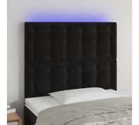 IBUQDDV Testiera a LED nera, 90 x 5 x 118/128 cm, in velluto, con illuminazione regolabile in altezza e striscia ritagliabile, per un design moderno della camera da letto