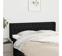 IBUQDDV Testiera classica con orecchie in nero 163 x 16 x 78/88 cm in tessuto resistente, regolabile in altezza con gambe in legno resistenti per un supporto eccellente e una lunga durata