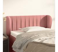 IBUQDDV Testiera classica con orecchie in velluto rosa, 83 x 23 x 78/88 cm, altezza regolabile con gambe in legno stabili per un eccellente sostegno alla schiena e un comfort di lusso durante il sonno