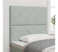 IBUQDDV Testiera LED con design a blocchi di diamanti e porta USB, grigio chiaro, 90 cm, montaggio a parete, imbottitura di alta qualità