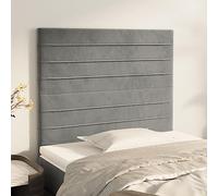IBUQDDV Testiere Letto Testiera Letto Una Piazza E Mezza Testiera Letto Singolo Spalliera Letto Singolo Testiera 2 pz Grigio Chiaro 80x5x78/88 cm in Velluto per Dormitorio Camere Da Letto Soggiorno