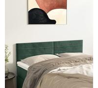 IBUQDDV Testiere Letto Testiera Letto Una Piazza E Mezza Testiera Letto Singolo Spalliera Letto Singolo Testiere 2 pz Verde Scuro 72x5x78/88 cm in Velluto per Dormitorio Camere Da Letto Soggiorno