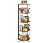 IBUYKE Librerias Girevole a 4 Ripiani,Libreria Verticale,Marrone TBC004H
