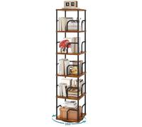 IBUYKE Librerias Girevole a 5 Ripiani,Libreria Verticale,Girevole a 360° con Display,Libreria da Pavimento,Scaffale in Piedi Multifunzionaleper Camera da Letto, Soggiorno,Marrone rustico,TBC005H