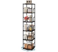 IBUYKE Librerias Girevole a 5 Ripiani,Libreria Verticale per Bambini,Girevole a 360° con Display,Libreria da Pavimento,Scaffale in Piedi Multifunzionale per Camera da Letto, Soggiorno, Nero,TBC005B