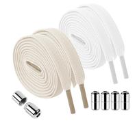 IBXWMNG 2 paia di Laci Scarpe Elastic, Laci Scarpe, Laci Elastic Per Scarpe, lacci elastici piatti, con fibbie in lega senza allacciatura