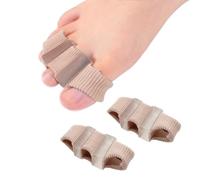 IBXWMNG 2 Pezzi Separatori per le dita dei piedi Con 3 Passanti, Correttore per le dita dei piedi, correttore Alluce Valgo, Distanziatori per Dita Piedi in Gel per Dita Sovrapposte, Unisex