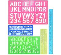 IBXWMNG 5 pezzi di normografo, stencil lettere e stencil bambini, contenenti numeri e simboli, adatti all'apprendimento, al disegno e ai lavoretti dei bambini