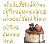 IBXWMNG 54pz Oro Topper Torta Alfabeto Lettere Decorazione per Torta Alfabeto in Acrilico A alla Z Nome per Decorazione Torta Cake Compleanno Nozze Matrimonio,matrimoni (2 Set)