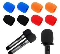 IBXWMNG 8 Pezzi Colorati Spugna Microfono, Antivento Microfono, Riutilizzabile Spugna Microfono,Copertura Microfono in Spugna, per Discorsi di Partito e Coro