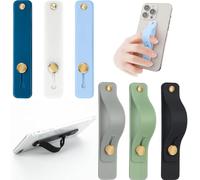 IBXWMNG Set 6 Supporti per cellulare da dito con cinturino in silicone, porta telefono telescopico per una presa sicura e facile(6 colori)