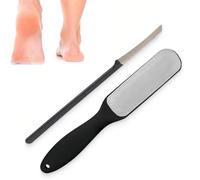 IBXWMNG Set da 2 pezzi Raspa per Piedi Professionale, raspa, Lima Corneale Laser Doppia Faccia,Raschietto per Pedicure, Acciaio Inossidabile Spazzola Piedi Esfoliante,Strumenti Cura dei Piedi