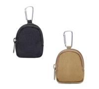 IBXWMNG Set di 2 Portamonete con Moschettone in Tela Piccolo Porta Monete per Chiavi e Sacchetto per Dolcetti per Cani Porta Spiccioli Uomo Nero e Kaki