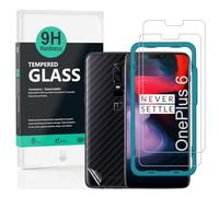 Ibywind Pellicola Protettiva per OnePlus 6,con 2 Pezzi in Vetro Temperato,1 Pellicola di Supporto in Fibra di Carbonio,Facile da installare,niente bolle